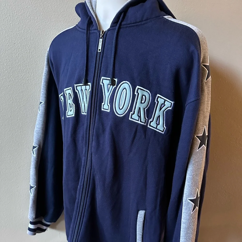 Platinum Nova NEW YORK Full Zip Hoodie Jacket (XL) Blue - Picture 1 of 8